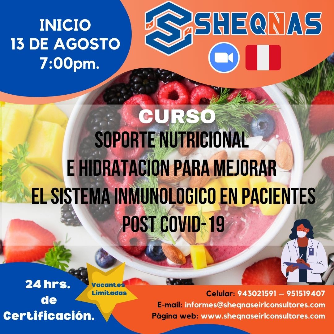 CURSO DE SOPORTE NUTRICIONAL  E HIDRATACIÓN PARA MEJORAR EL SISTEMA 